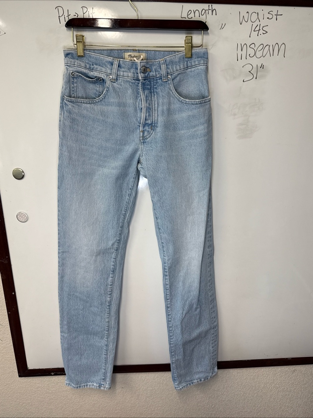 Madewell the dean easy Light Wash Straight Leg Jeans - Women size 26